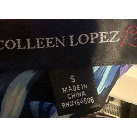 Colleen Lopez Blouse Womens Small Blue Floral Sheer Kimono Flowy Summer Vacation - Picture 14 of 14